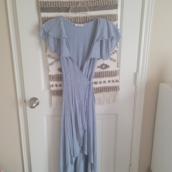 Ark & Co Light Blue Beauxbatons Ruffled Wrap Dress - Picture 1 of 5